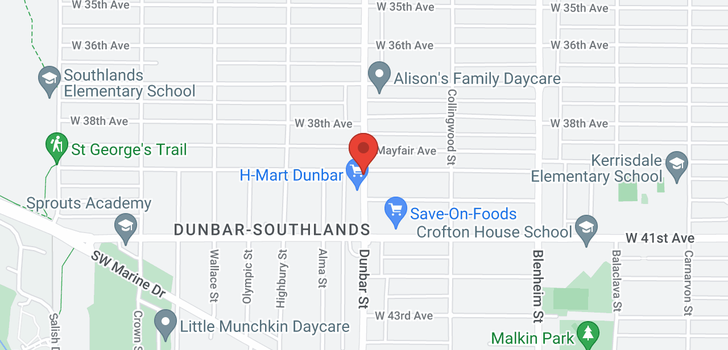 map of 201 3590 W 39TH AVENUE